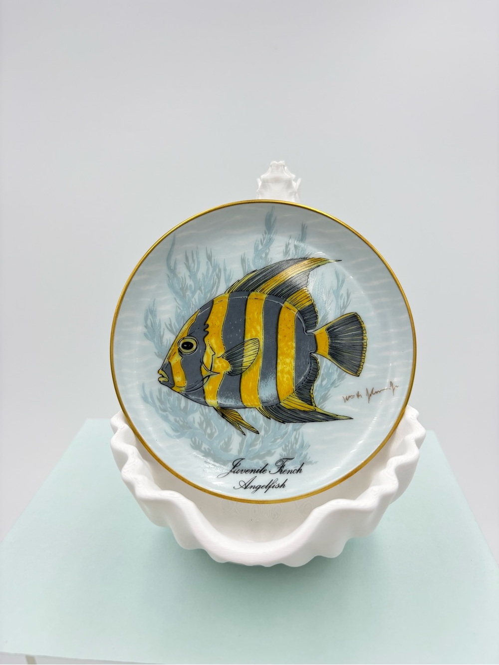 Vintage Kaiser Hand-Painted Fish of Florida Tropical Decorative Plate Set of 4